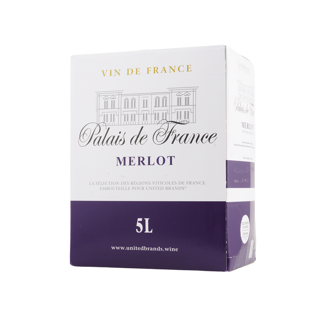 Bag in Box Merlot, suché, Palais de France, 5 l